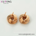 95368 Hot sale simply design ladies jewelry gold plated environmental copper stud earrings